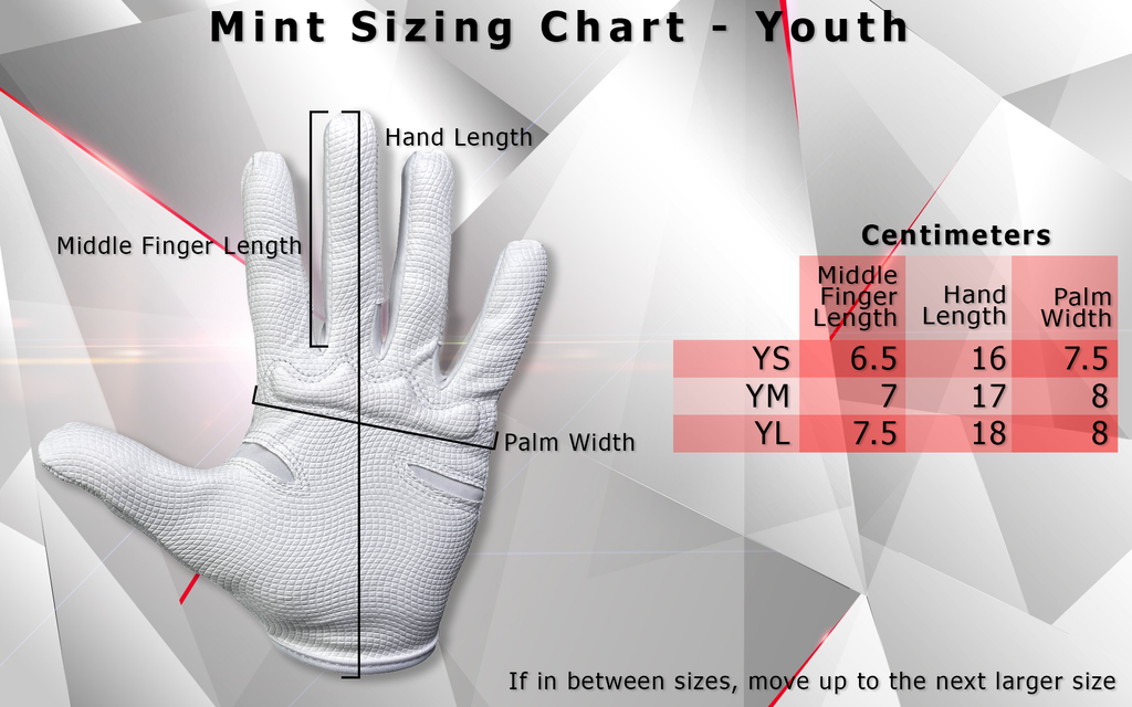 Cutters glove best sale size chart